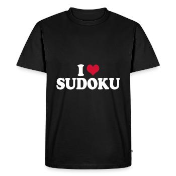 J’adore le Sudoku - T-shirt Premium bio Homme - noir - Devant - Nico (187cm)