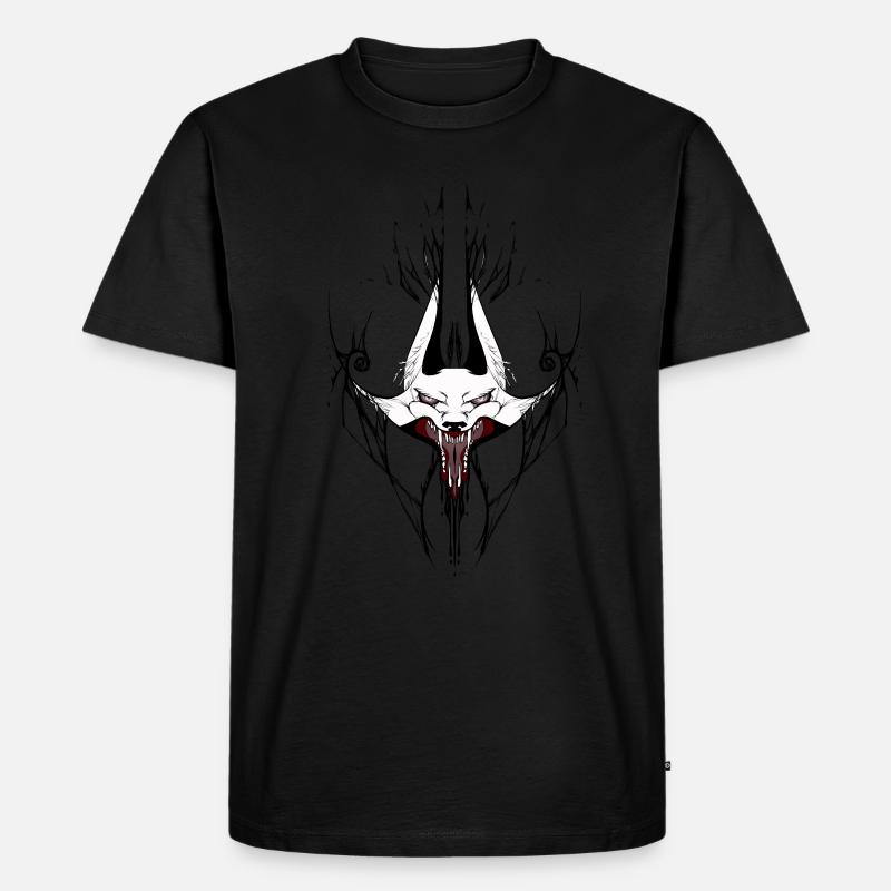 Wolf - Männer Premium Bio T-Shirt - Schwarz