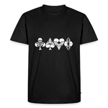 Cross spade heart check as a skull - Men's Premium Organic T-Shirt - black - Front - Nico (187cm)