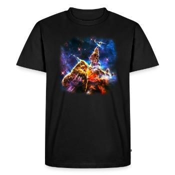 Mystic Mountain, Carina Nebula, Space, Galaxy, - T-shirt Premium bio Homme - noir - Devant - Nico (187cm)