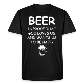 La bière est la preuve T-shirt - T-shirt Premium bio Homme - noir - Devant - Nico (187cm)
