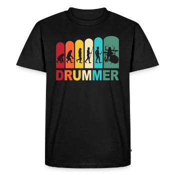 Drummer evolution drummer drums drums - Men's Premium Organic T-Shirt - black - Front - Nico (187cm)