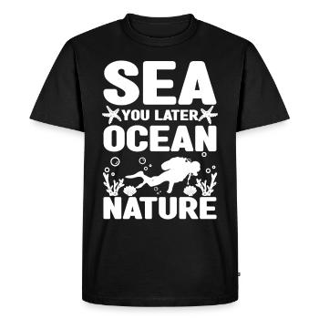 Profession de biologiste marin | Idée cadeau de biologiste marin - T-shirt Premium bio Homme - noir - Devant - Nico (187cm)