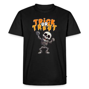 Halloween Design Creepy Skeleton Design - Men's Premium Organic T-Shirt - black - Front - Nico (187cm)