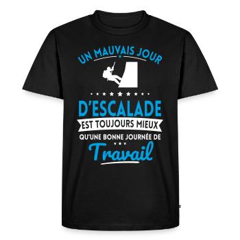 Mauvais jour d'escalade mieux que journée travail - T-shirt Premium bio Homme - noir - Devant - Nico (187cm)