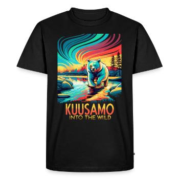 Kuusamo Finland Into The Wild - Men's Premium Organic T-Shirt - black - Front - Nico (187cm)