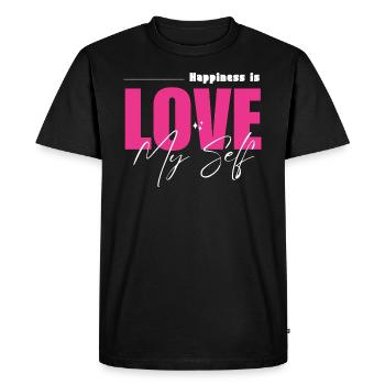 Le bonheur, c’est l’amour de soi - T-shirt Premium bio Homme - noir - Devant - Nico (187cm)