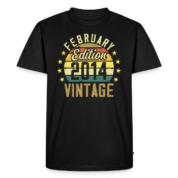 Birthday 10 years - Gift February 2014 - 10th - Men's Premium Organic T-Shirt - black - Front - Nico (187cm)