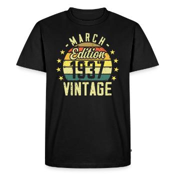 Vintage mars 1937 vintage cadeau anniversaire 1937 - T-shirt Premium bio Homme - noir - Devant - Nico (187cm)