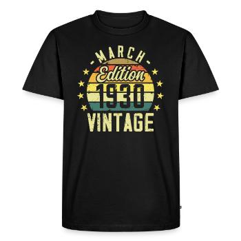 Vintage mars 1930 vintage cadeau anniversaire 1930 - T-shirt Premium bio Homme - noir - Devant - Nico (187cm)