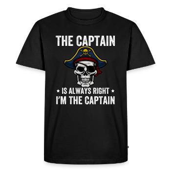 The Captain Is Always Right I'm The Captain - Men's Premium Organic T-Shirt - black - Front - Nico (187cm)