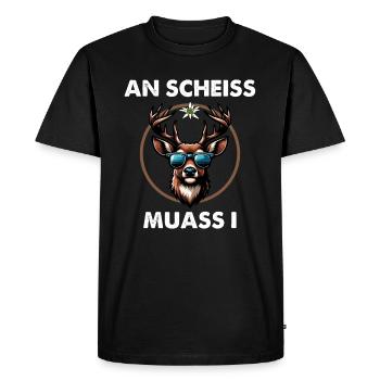 An Scheiss Muass I - Festival folklorique - T-shirt Premium bio Homme - noir - Devant - Nico (187cm)