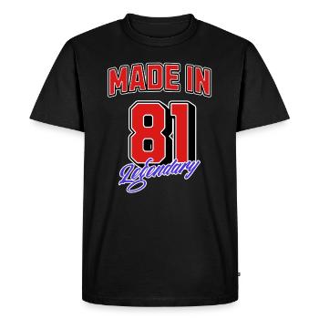 Made in 81 – Legendary Birthday Vintage Design - Men's Premium Organic T-Shirt - black - Front - Nico (187cm)