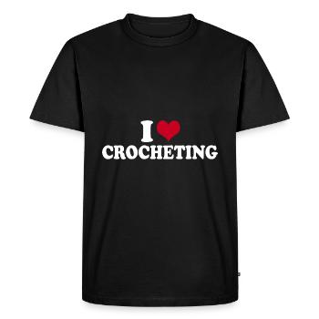 J’adore crocheter - T-shirt Premium bio Homme - noir - Devant - Nico (187cm)