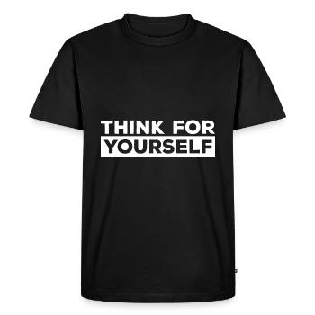 Atheism Proverbs | Atheists Atheist Gift Idea - Men's Premium Organic T-Shirt - black - Front - Nico (187cm)