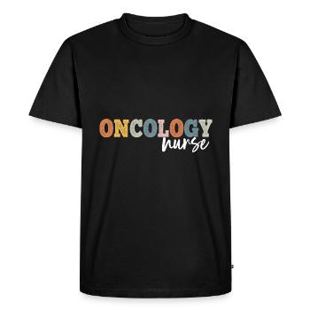 Infirmière en oncologie Dialyse infirmière IA - T-shirt Premium bio Homme - noir - Devant - Nico (187cm)