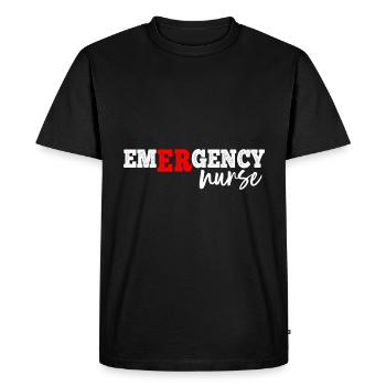 Infirmière d’urgence en dialyse infirmière autorisée - T-shirt Premium bio Homme - noir - Devant - Nico (187cm)