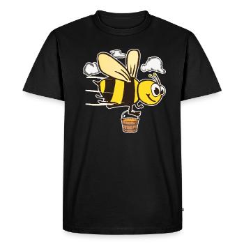 Honigbiene Comic - Männer Premium Bio T-Shirt - Schwarz - Vorne - Nico (187cm)
