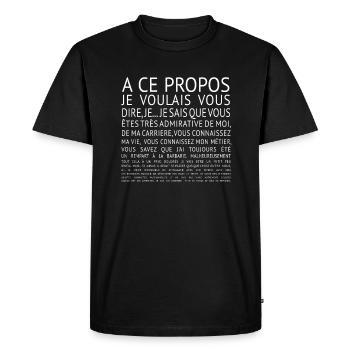A ce propos Dolores je suis une aventure - T-shirt Premium bio Homme - noir - Devant - Nico (187cm)