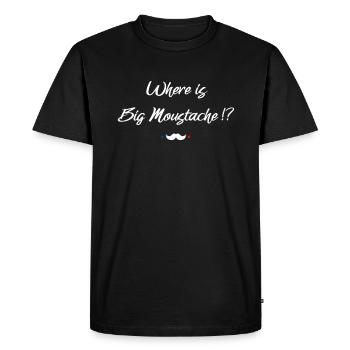 Where is big moustache ? replique film - T-shirt Premium bio Homme - noir - Devant - Nico (187cm)