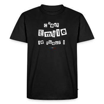 C'est Emile le tueur replique de film - T-shirt Premium bio Homme - noir - Devant - Nico (187cm)