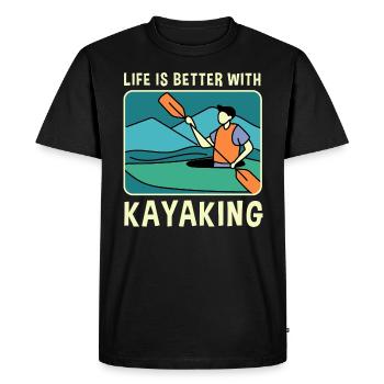 La vie avec le kayak, pagaie, sports nautiques, - T-shirt Premium bio Homme - noir - Devant - Nico (187cm)