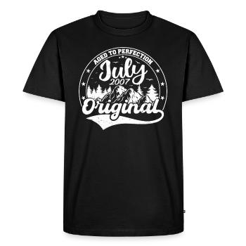 2007 Juillet Born Gift Original 2007 Juillet - T-shirt Premium bio Homme - noir - Devant - Nico (187cm)