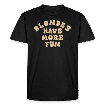 Blonde Blondes Quote - Men's Premium Organic T-Shirt - black - Front - Nico (187cm)