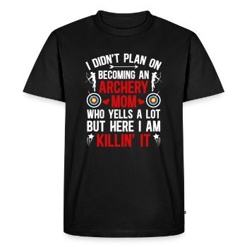 Devenir une maman de tir à l’arc d’une maman archer tir à l’arc - T-shirt Premium bio Homme - noir - Devant - Nico (187cm)