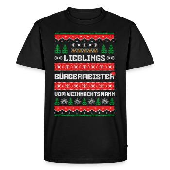Lieblings Bürgermeister des Weihnachtsmanns - Männer Premium Bio T-Shirt - Schwarz - Vorne - Nico (187cm)