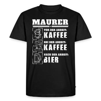 My daily routine as a bricklayer - Men's Premium Organic T-Shirt - black - Front - Nico (187cm)