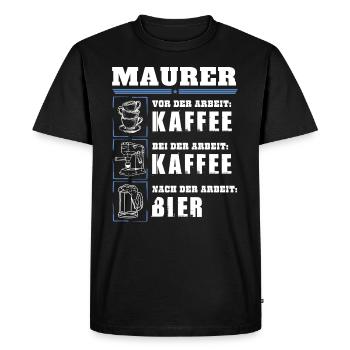 My daily routine as a bricklayer - Men's Premium Organic T-Shirt - black - Front - Nico (187cm)