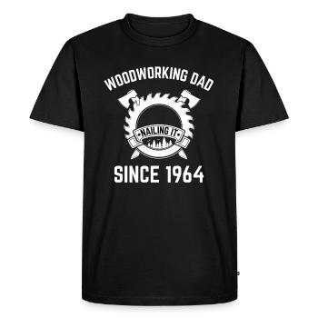 Woodworking Dad Since 1964 - 60th Birthday - Men's Premium Organic T-Shirt - black - Front - Nico (187cm)