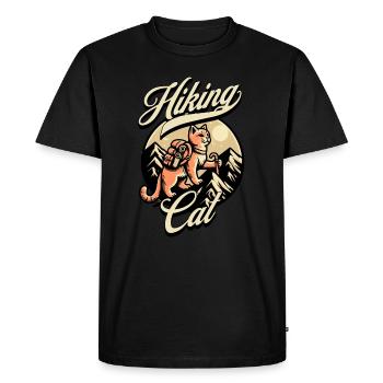 Chat de randonnée - T-shirt Premium bio Homme - noir - Devant - Nico (187cm)