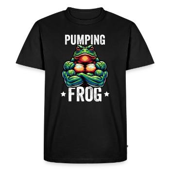 Pumping Frog - Men's Premium Organic T-Shirt - black - Front - Nico (187cm)