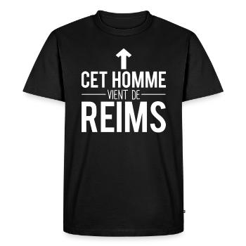 Cet homme vient de reims habitant reims - T-shirt Premium bio Homme - noir - Devant - Nico (187cm)