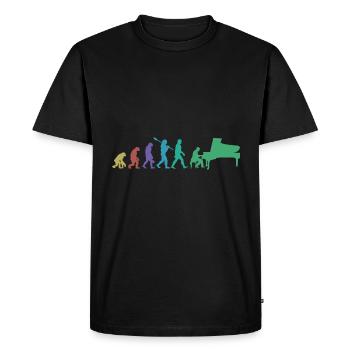 Evolution de l’homme Piano Musicien Rétro Vintage - T-shirt Premium bio Homme - noir - Devant - Nico (187cm)