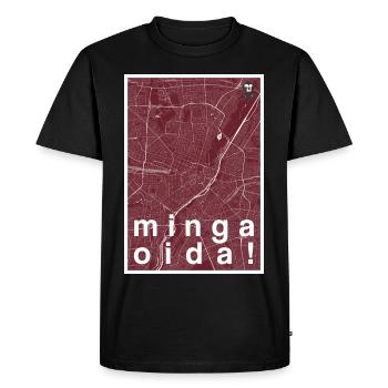 Munich hipster carte de la ville rouge minga oida! - T-shirt Premium bio Homme - noir - Devant - Nico (187cm)