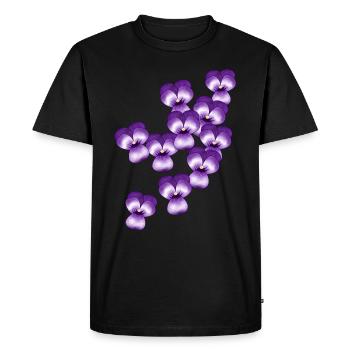 Pansy, flowers - Men's Premium Organic T-Shirt - black - Front - Nico (187cm)
