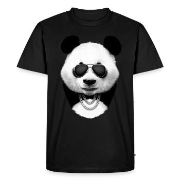 Panda in black - Men's Premium Organic T-Shirt - black - Front - Nico (187cm)