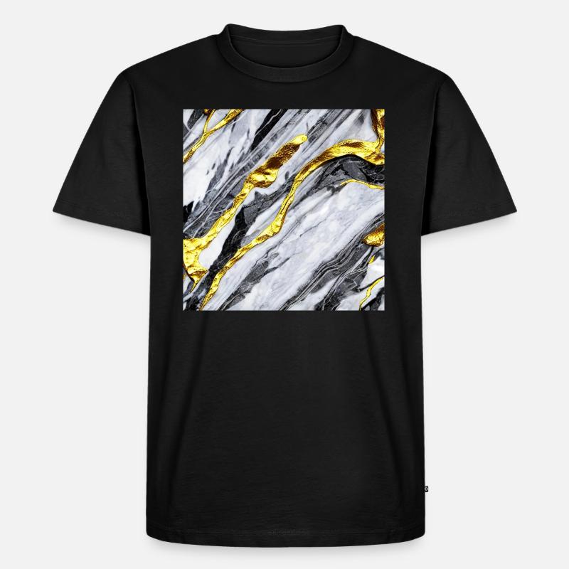 Marmorgold Struktur - Männer Premium Bio T-Shirt - Schwarz