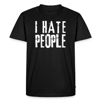Je déteste les gens - T-shirt Premium bio Homme - noir - Devant - Nico (187cm)