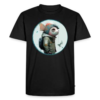 Fish Guy - Men's Premium Organic T-Shirt - black - Front - Nico (187cm)