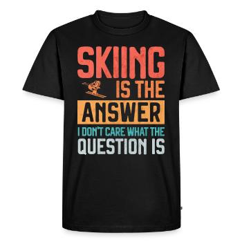Skiing is the Answer Funny Apres-Ski - Men's Premium Organic T-Shirt - black - Front - Nico (187cm)