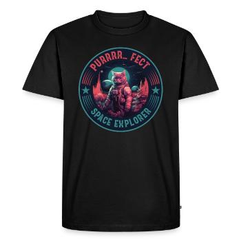 Astronaute Bengal Cat Retro Space Explorer - T-shirt Premium bio Homme - noir - Devant - Nico (187cm)