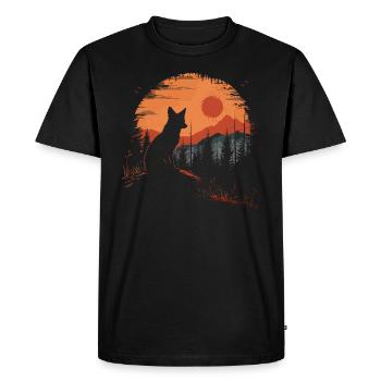 Tête de renard forêt animaux nature arbres bébé renard - T-shirt Premium bio Homme - noir - Devant - Nico (187cm)
