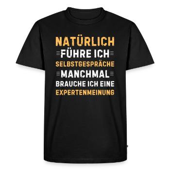 Bien sûr, je me parle à moi-même - T-shirt Premium bio Homme - noir - Devant - Nico (187cm)