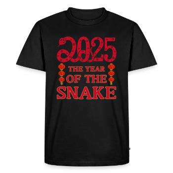 The Year Of The Snake 2025 - Chinese Year - Men's Premium Organic T-Shirt - black - Front - Nico (187cm)