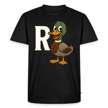 Pension Canard Retraite Grand-père Mamie - T-shirt Premium bio Homme - noir - Devant - Nico (187cm)