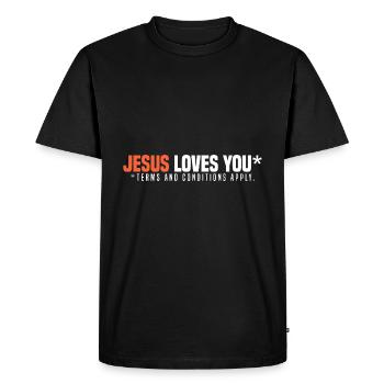 Atheism sayings | Atheists Atheist Gift Idea - Men's Premium Organic T-Shirt - black - Front - Nico (187cm)